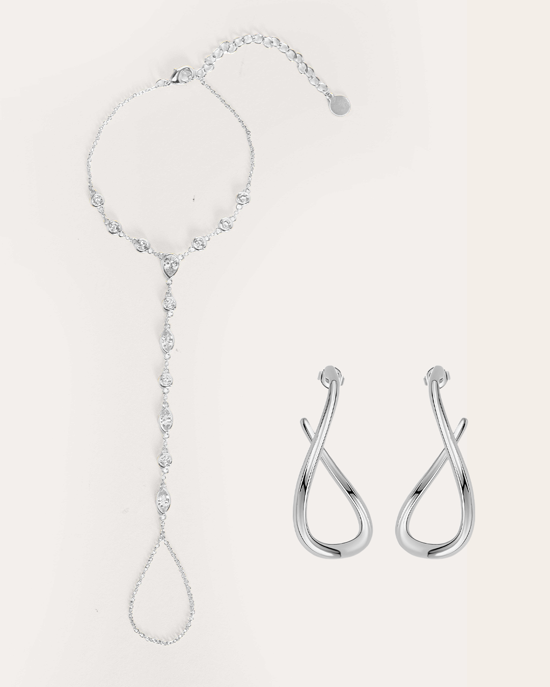 Conjunto Silver Glow con Acabado Plateado