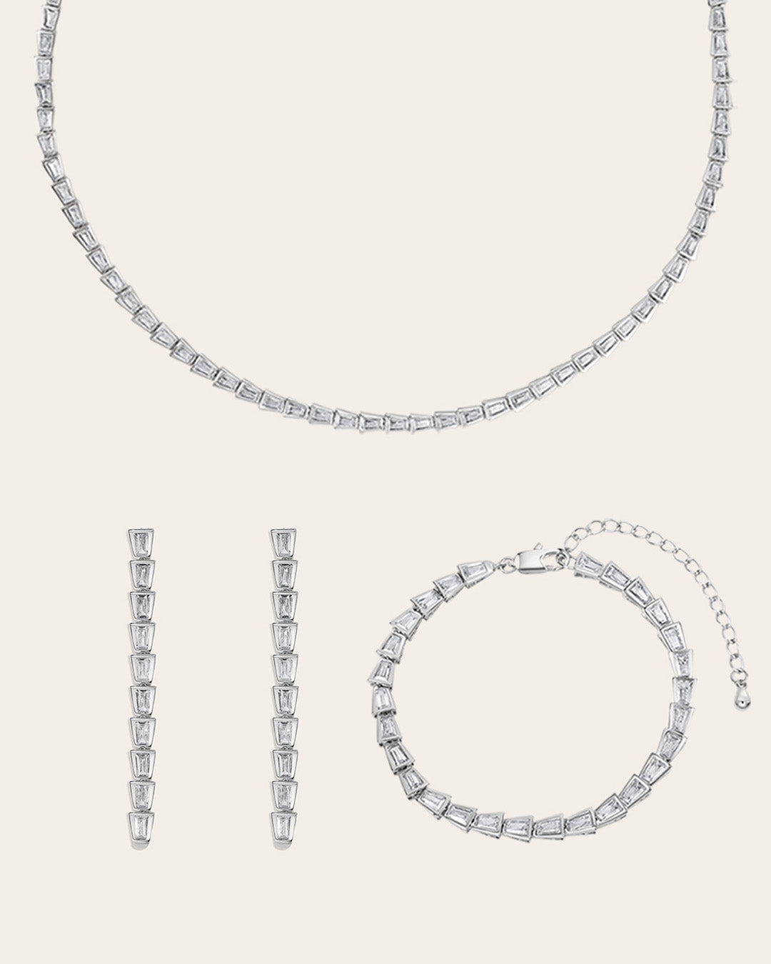 Conjunto de Tenis Hollywood con Acabado Plateado