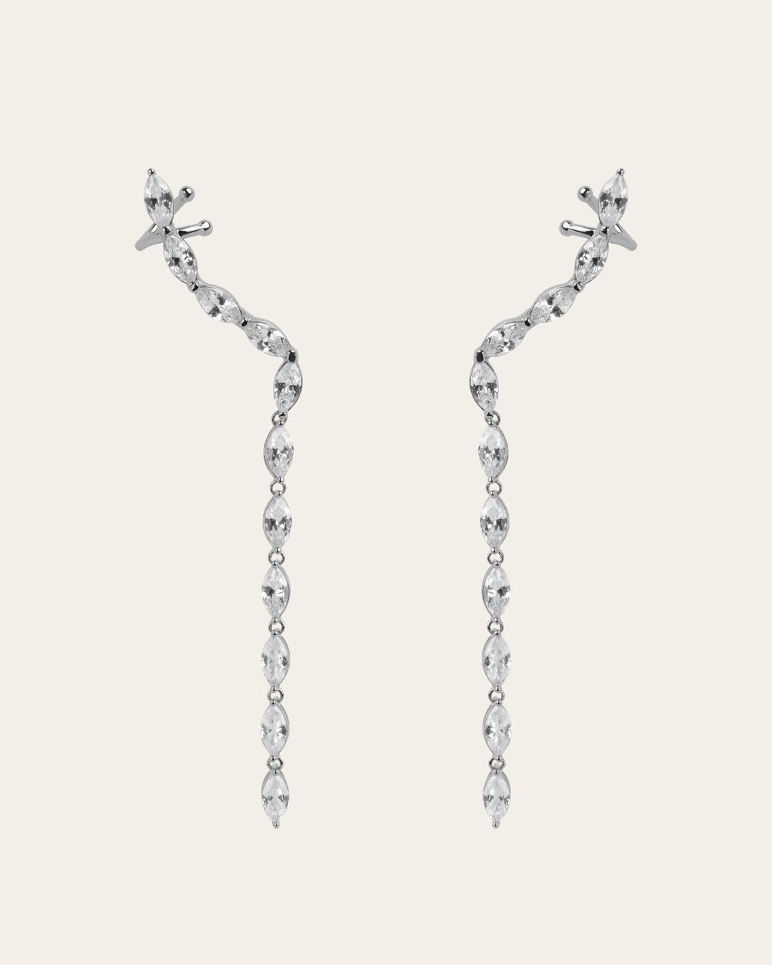 Aros Trepadores Freya con Acabado Plateado