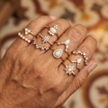 Mía | Set Anillos Celeste