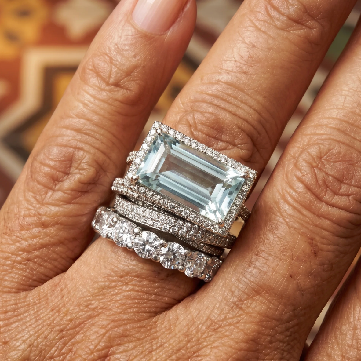 Salomé | Set de Anillos Talla Esmeralda