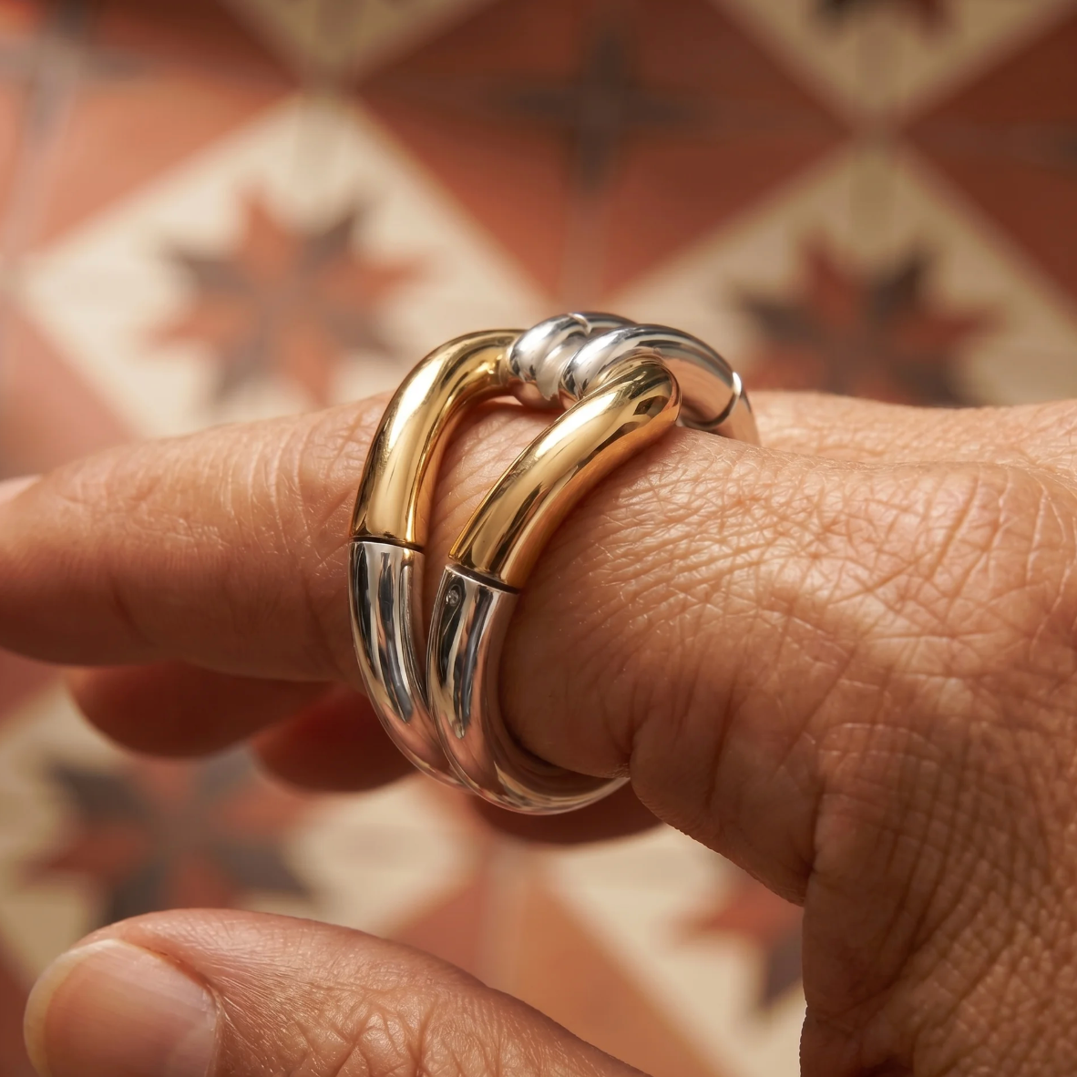 Carmela | Anillo Nudo Bicolor