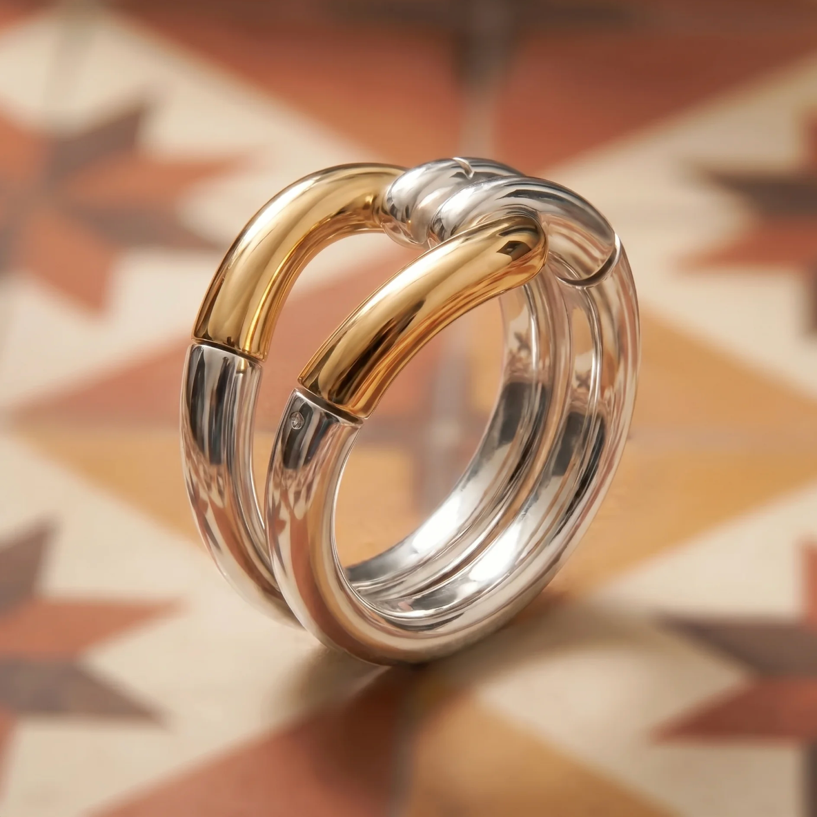 Carmela | Anillo Nudo Bicolor