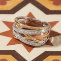 Francesca | Anillo Cruzado Bicolor