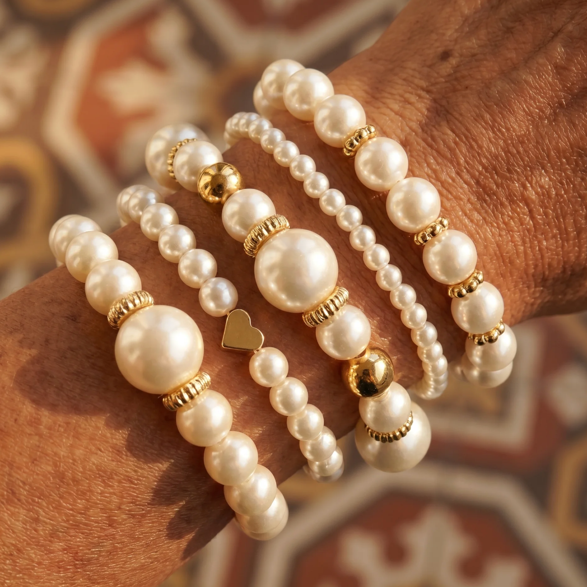 Milena | Set de Pulseras Perlado